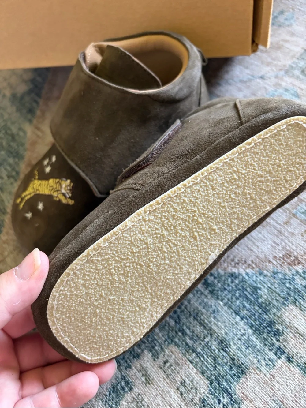 NIB Konges Sløjd Mamour Embroidered Footies - Bungee Cord Euro 26, US 9